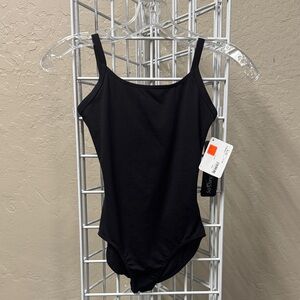 Sodanca - black cami leotard with bling strappy back detail.